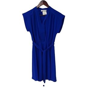 COPY - Blue V-Neck Dress with Belt